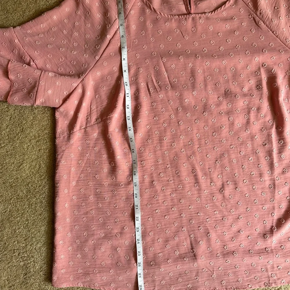 Chloe + Rene Pink Ruffled Sleeve Blouse - Picture 5 of 7